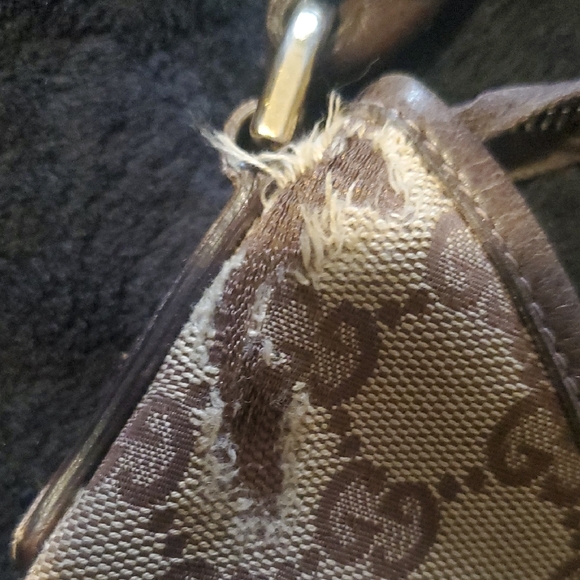 Authentic Gucci Tan and Brown Monogram Shoulder Bag - Picture 7 of 16